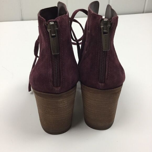 Vince Camuto Purple Suede Open Toe Booties 8.5M - Picture 7 of 13
